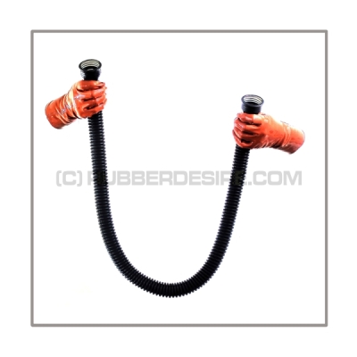 Gasmask-tube T100-D-FF highly flexible with length 100 cm = 40 inch and gasmask-connectorthreads female to female